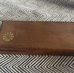 Wooden Royal Mint box used for 4 gold coins
