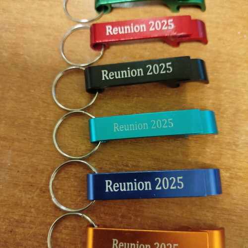 Reunion 2025 bottle opener keychains