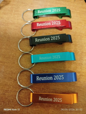 Reunion 2025 bottle opener keychains