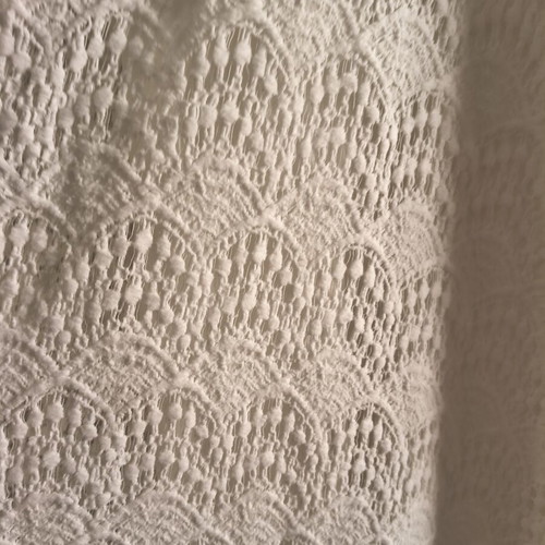 Lace zip culotte in cream with elastic honeycomb top
