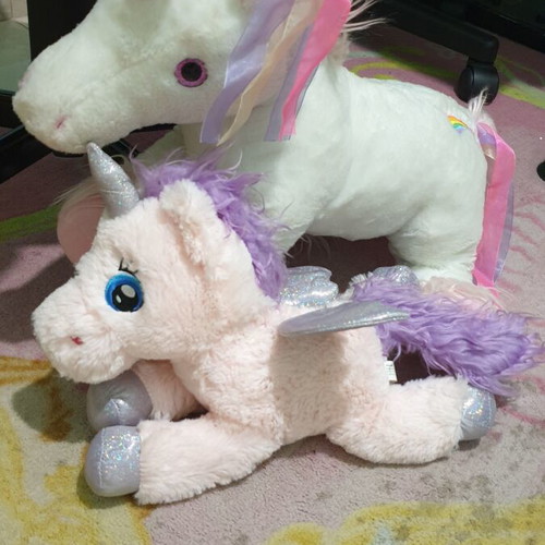 Unicorn plush toys like new, large 45 cm and small 25 cm set