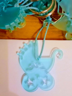 Keychains pack of 116 for baptism favors in blue, new