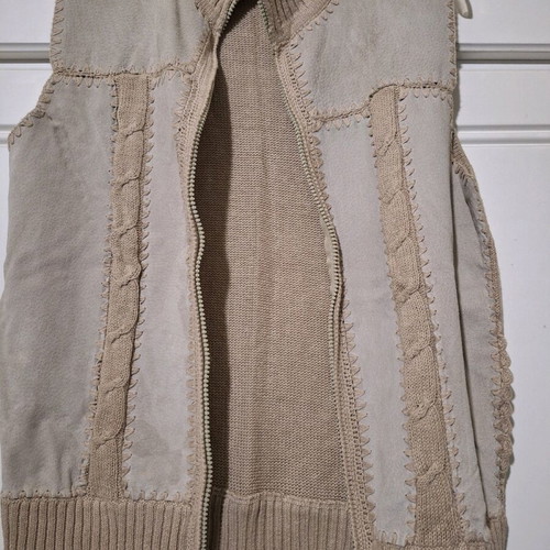 Beige suede-knit vest like new, size S/M
