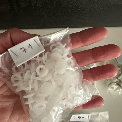 Set of 307 white curtain accessories new, plastic