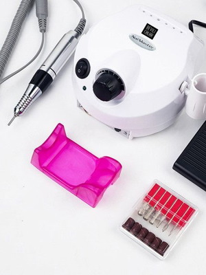 Nail polishing device new with pedal and 6 attachments