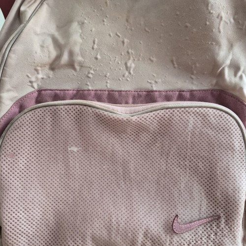 Nike pink vintage backpack with large outer pocket