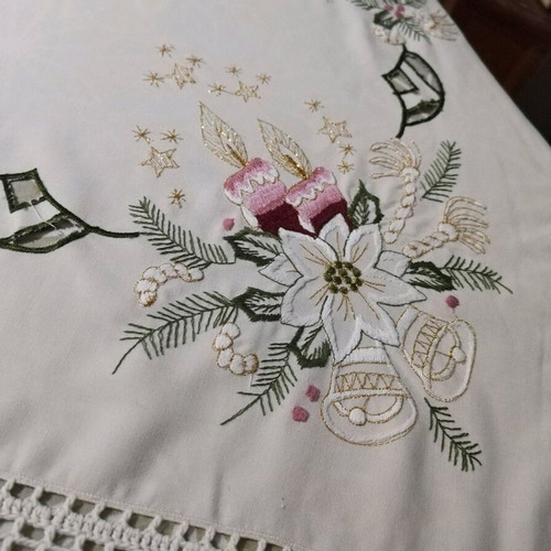 Christmas cotton tablecloth 85x85 new