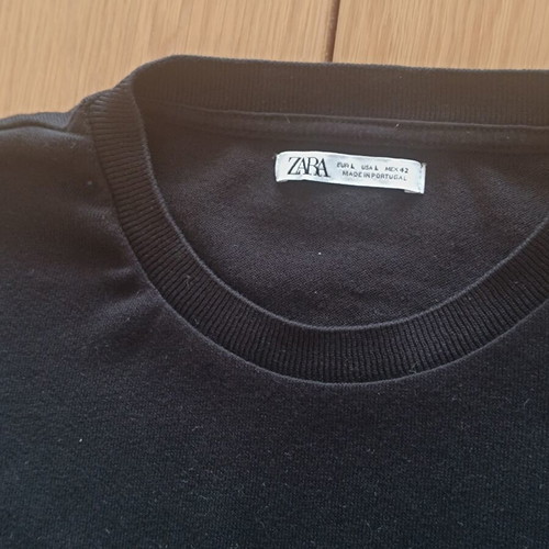 Zara men's black knitted short-sleeve shirt size L like new