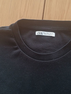 Zara men's black knitted short-sleeve shirt size L like new