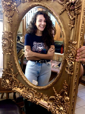 Carved handmade mirror new 80x68cm unique