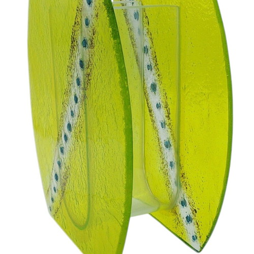 Handmade glass vase new, size 26x24x10 cm