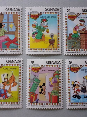 Grenada Walt Disney It's Beginning to Look a Lot Like Christmas Stamps Set 6 new