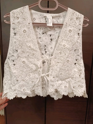 Zara vest with stones new white
