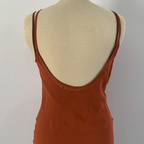 Maxi dress by Veloudakis new, muslin two-piece with minor stain and pull