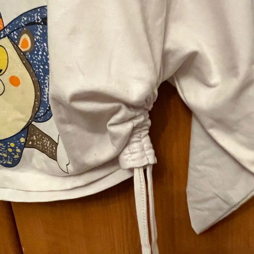 Crop blouse white like new, adjustable sides size M
