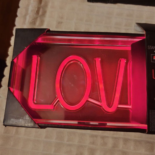 Σετ LED νέον επιγραφές Absolu Chic LOVE και PARTY, με USB