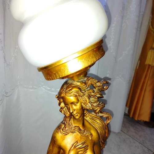 Handmade brass floor lamp The Birth of Goddess Aphrodite like new, height 80 cm