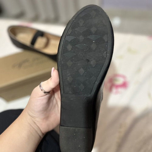 Ballerina shoes with elastic band, size 41, black