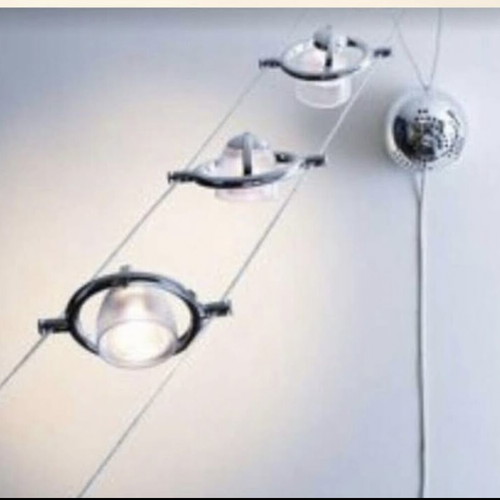Ceiling light with five spotlights like new, silver and black