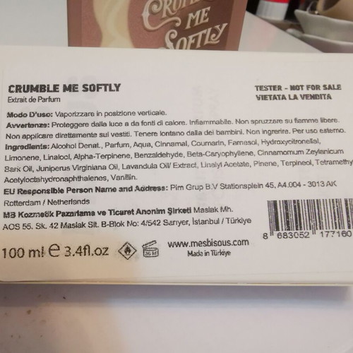 Mes Bisous Crumble Me Softly perfume 100 ml like new tester