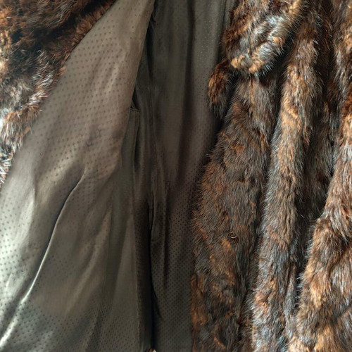 Women's genuine natural fur used size M brown