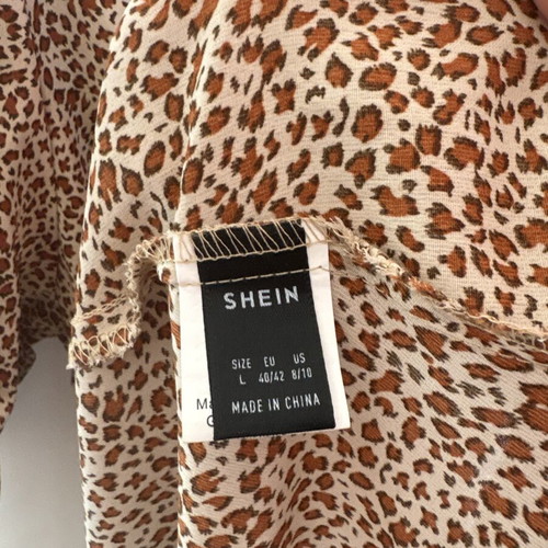Shein leopard print maxi dress used, beige and brown, size L