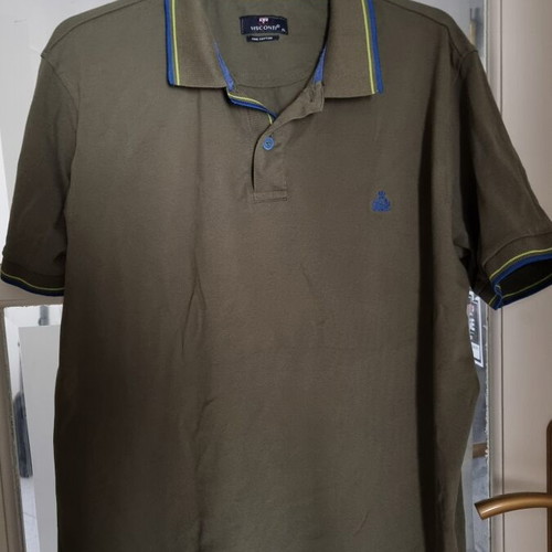 Visconti men's cotton polo shirt, green-olive, XL