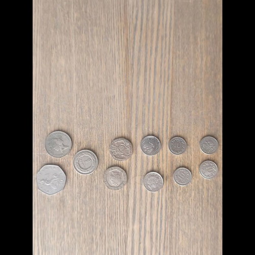 Set of British and Bulgarian coins