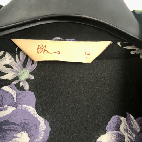 Vintage floral black BHS shirt new, size L 42