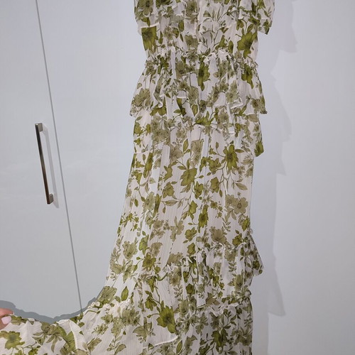 Olive Blossom Dress new, chiffon silk fabric, size M