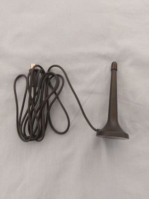Indoor TV antenna like new, black, coaxial connection, magnetic base
