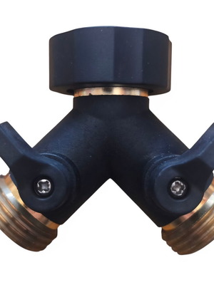 Brass water splitter type Y new for two outlets