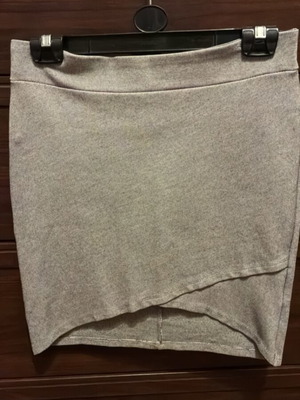 Asymmetric high-waisted mini skirt Large by Stradivarius like new, gray