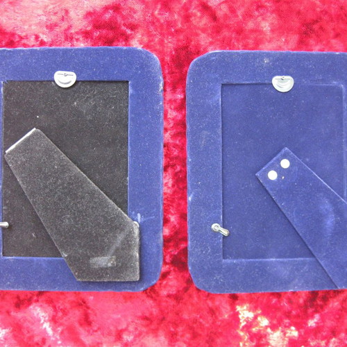 Pair of silver photo frames used, tabletop 25x20 cm