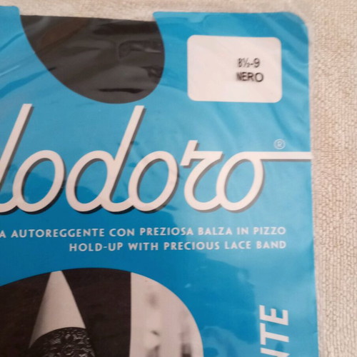 Filodoro Black Vintage 00's Sheer Hold-Up Tights Small New