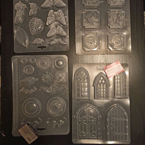 Silicone molds like new, 75 pieces for clay and porcelain