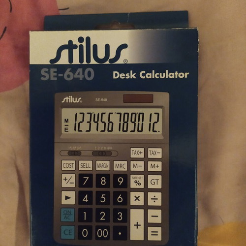 Stilus SE-640 desk calculator, 12 digits, solar and battery powered