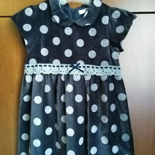 Girls' princess velvet dress like new, blue silver
