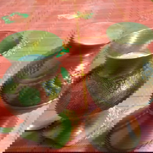 Διακοσμητικά επιτραπέζια μπρούτζινα σαν καινούργια, σετ 2 τεμαχίων