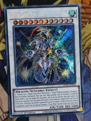 Crystal Clear Wing Over Synchro Dragon Secret Rare κάρτα Yu-Gi-Oh!