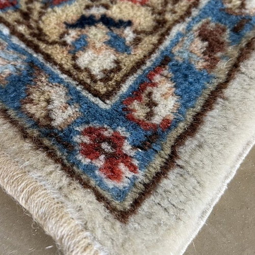 Vintage handmade large wool rug, floral motif, 1950s