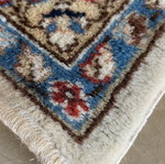 Vintage handmade large wool rug, floral motif, 1950s
