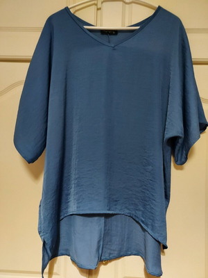 Blouse new, blue color, size XL suitable for L