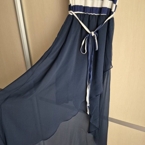 Paranoia maxi dress used navy striped size S