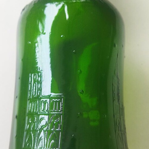 Vintage collectible beer bottles used, 4 pieces with porcelain caps