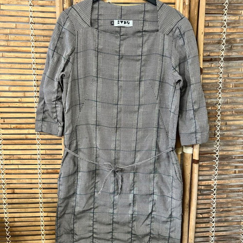 BVDZ Barbara van der Zanden Grey Check Dress Size 36 Like New