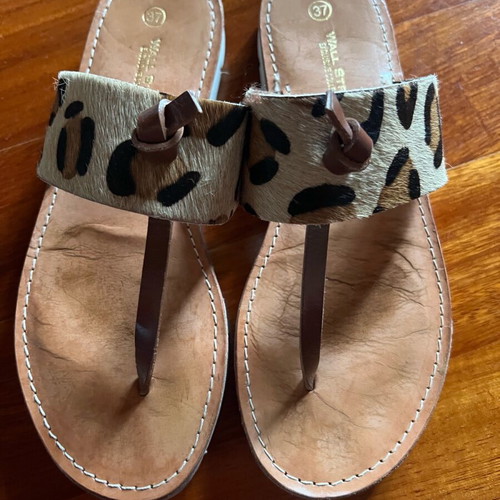 Wall Street women's sandals used, pony animal print, size 37