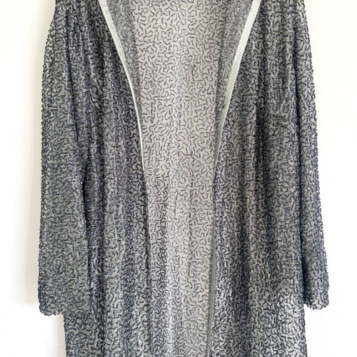 Vintage cardigan kimono with metallic knit and beads, like new