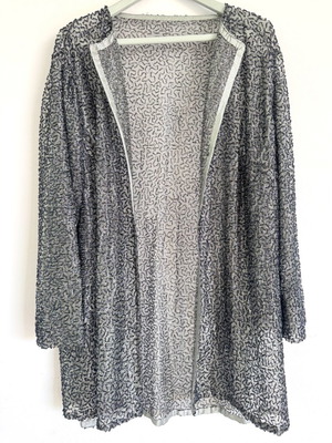Vintage cardigan kimono with metallic knit and beads, like new