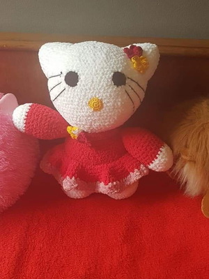 Knitted velvet cat doll made to order 45cm